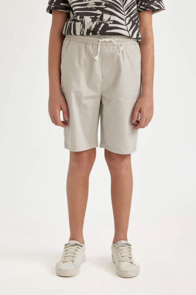 Boys Gabardine Shorts Light Gray - 3