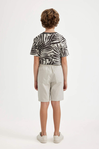 Boys Gabardine Shorts Light Gray - 4