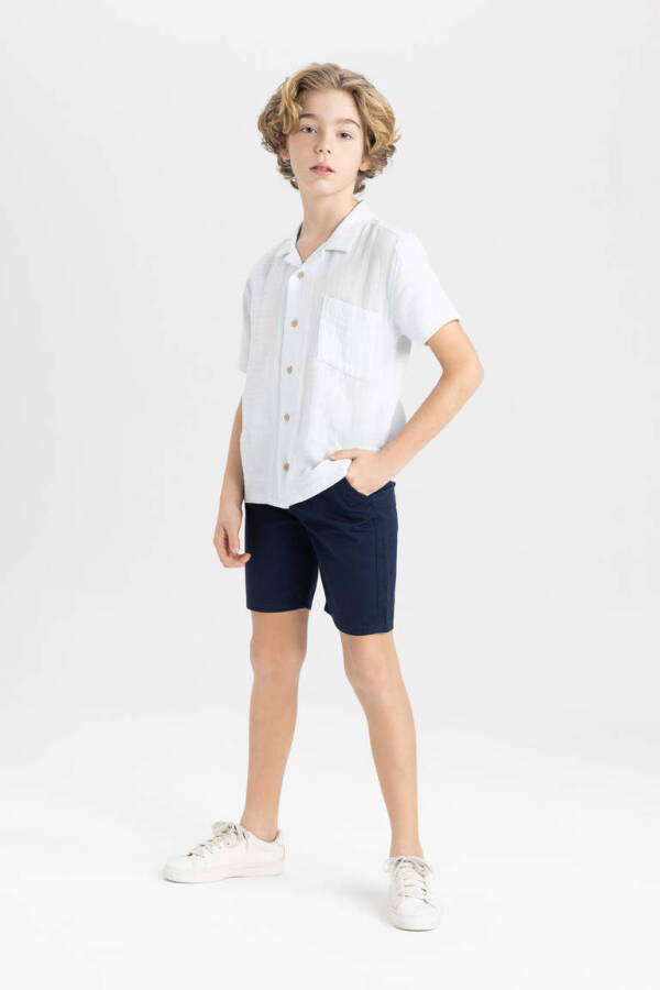 Boys Gabardine Shorts Navy Blue - 3