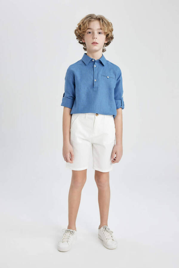 Boy's Gabardine Shorts Off-White - 1