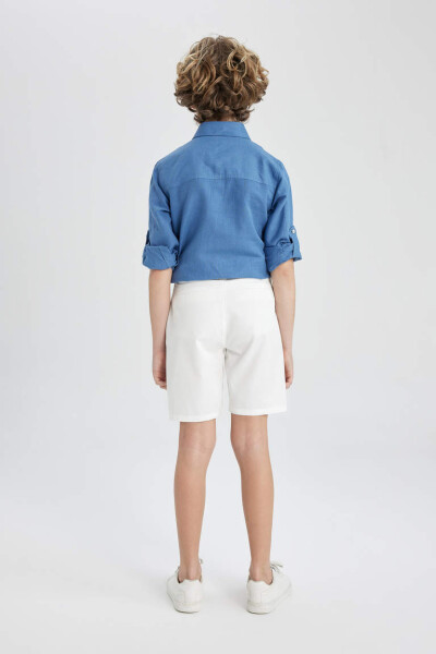 Boy's Gabardine Shorts Off-White - 5