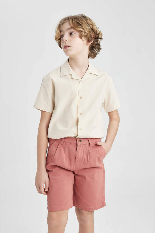 Boys Gabardine Shorts Rose - 2