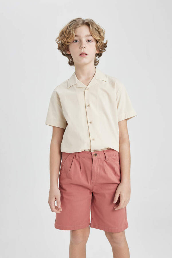 Boys Gabardine Shorts Rose - 3