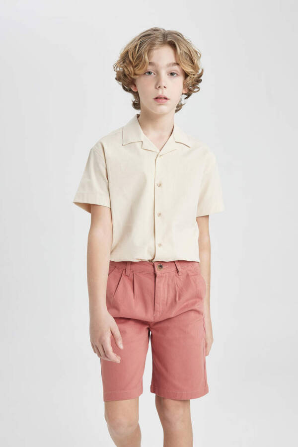 Boys Gabardine Shorts Rose - 4