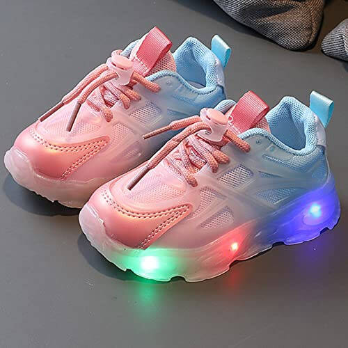 Boys Girls Light On Tennis Running Shoes Kid Breathable Athletic Sports for Little/Big Kid Boy Athletic Shoes - 4