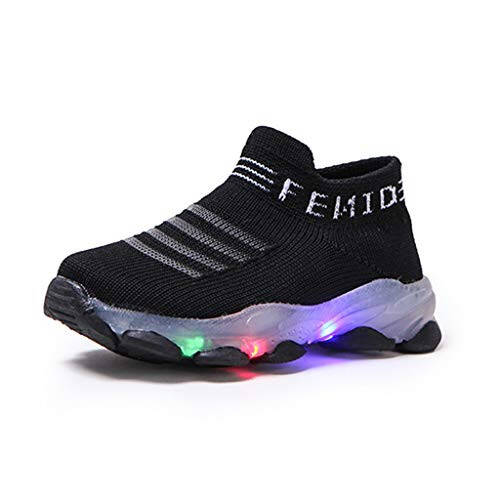 Boys Girls Running Tennis Shoes Baby Girl Soft Sole Shoes Lightweight Breathable Luminous Sport Athletic Shoes - 4