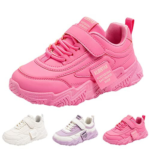 Boys Girls Tennis Running Shoes Lightweight Breathable Flat Sole Thick Sole Athletic Sports Running Shoes Girls - 3