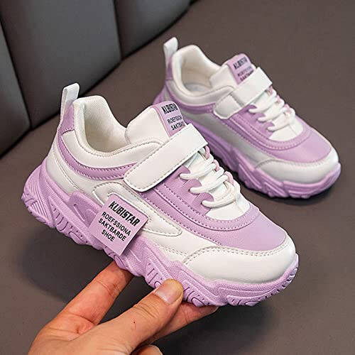 Boys Girls Tennis Running Shoes Lightweight Breathable Flat Sole Thick Sole Athletic Sports Running Shoes Girls - 4