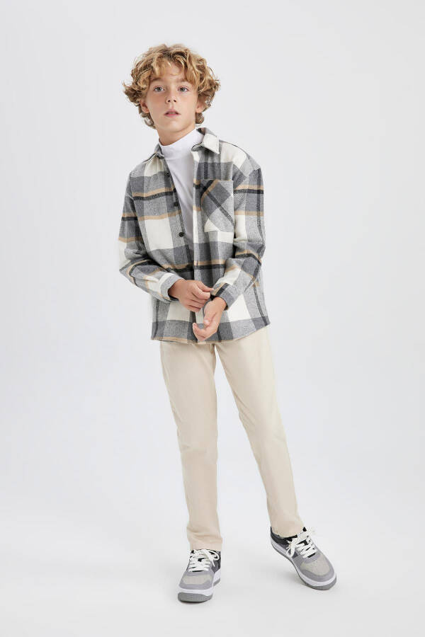 Boys' Gray Gabardine School Trousers - 1