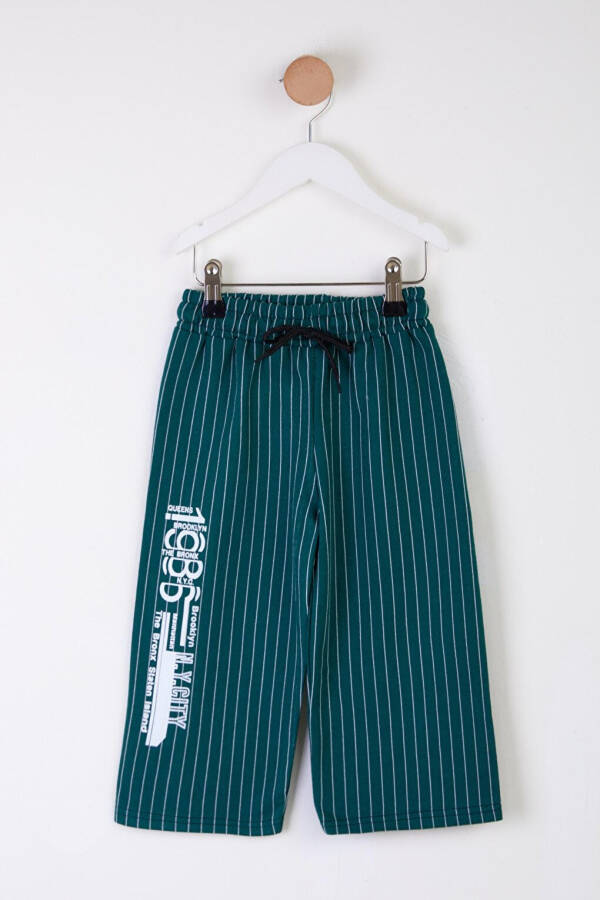 Boys Green Striped Capri Shorts - 25568 - 3