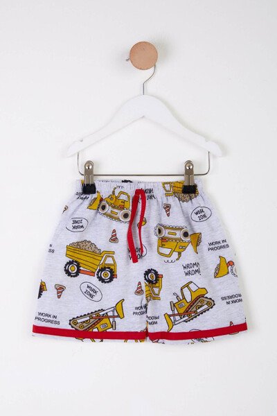 Boys' Grey Printed Shorts - 25573 - 2