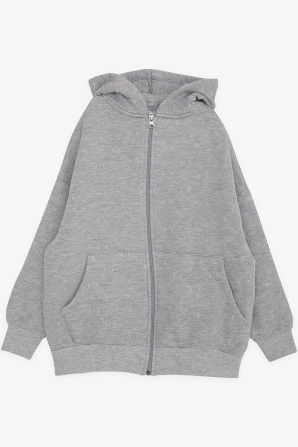 Boys' Hooded Sweatshirt with Pockets, Grey Melange (8-12 Years) - 1