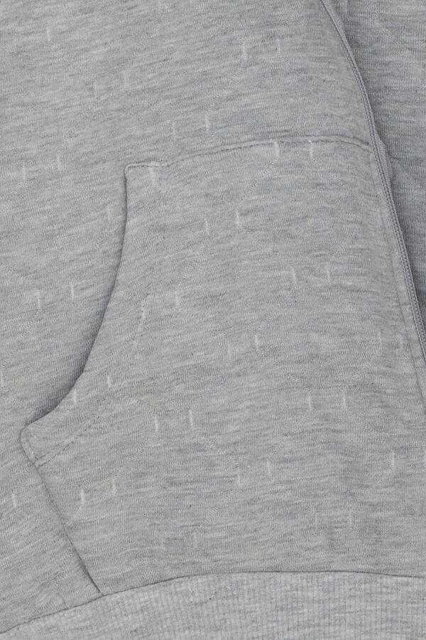 Boys' Hooded Sweatshirt with Pockets, Grey Melange (8-12 Years) - 6