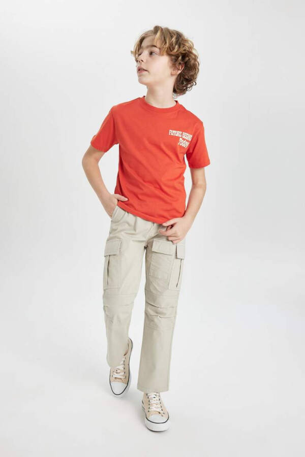 Boys Jogger Straight Leg Gabardine Pants Beige - 5