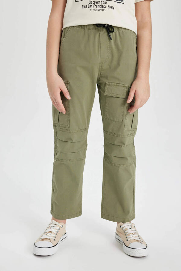 Boys Jogger Straight Leg Gabardine Trousers Khaki - 9