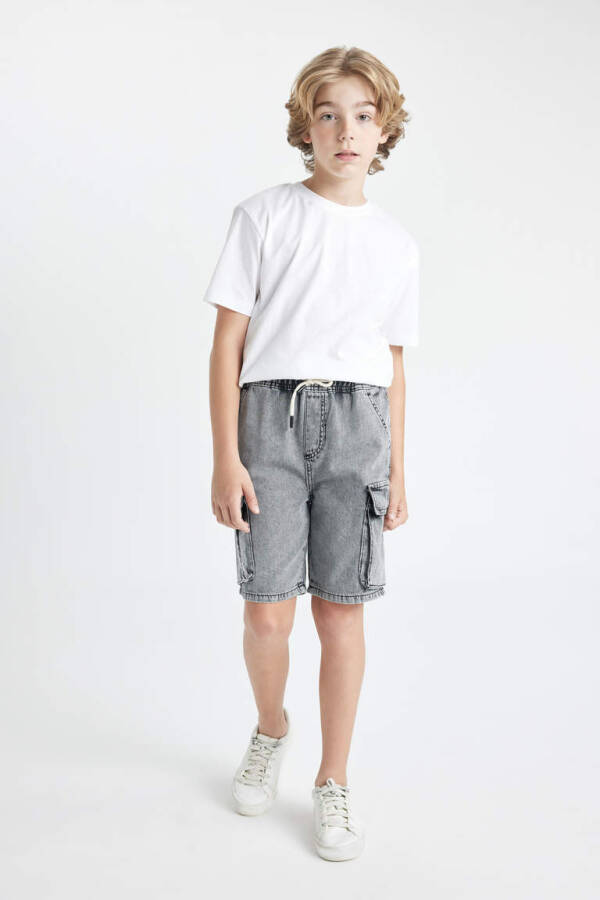 Boys' Light Grey Jean Shorts - 1