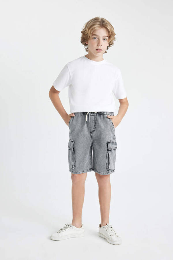 Boys' Light Grey Jean Shorts - 2