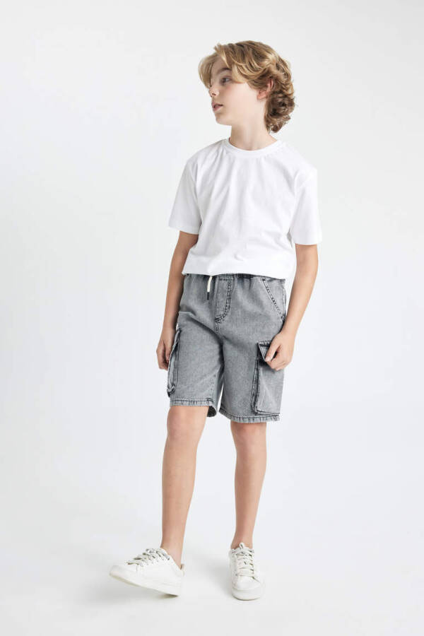 Boys' Light Grey Jean Shorts - 3