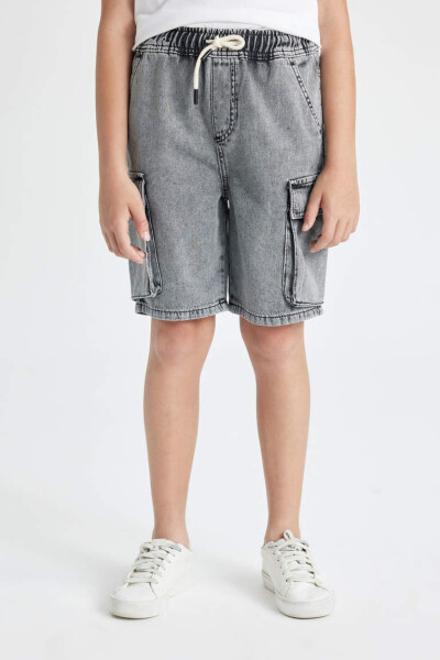 Boys' Light Grey Jean Shorts - 4