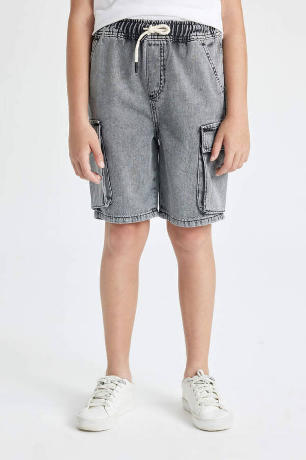 Boys' Light Grey Jean Shorts - 4