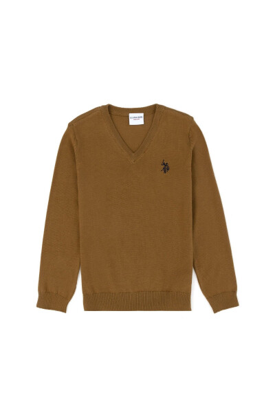 Boys' Light Khaki Basic Sweater 50275849-VR183 - 7