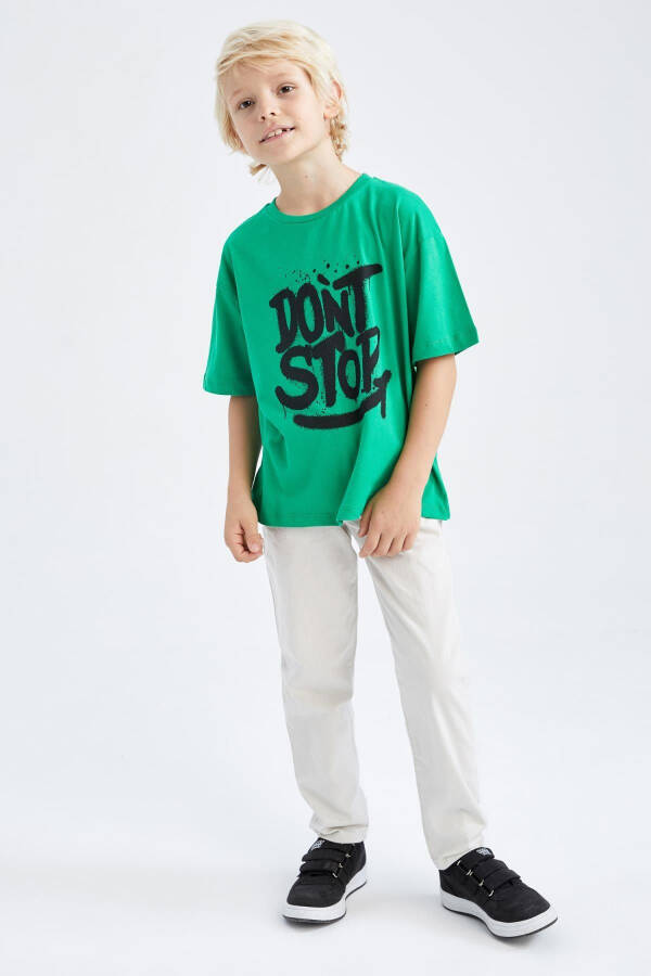 Boys Linen Look Chino Pants - 1