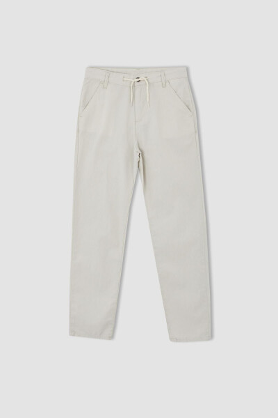 Boys Linen Look Chino Pants - 3