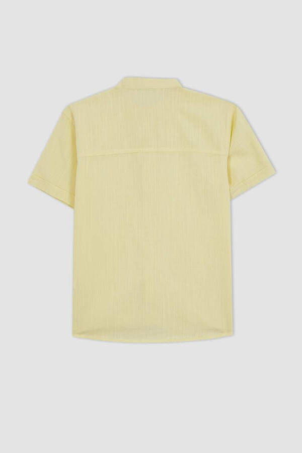 Boys' Linen Look Short Sleeve Shirt Light Yellow - 9