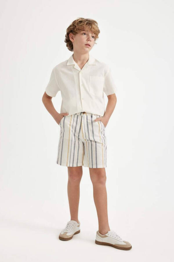 Boy's Linen Look Shorts Ecru - 5