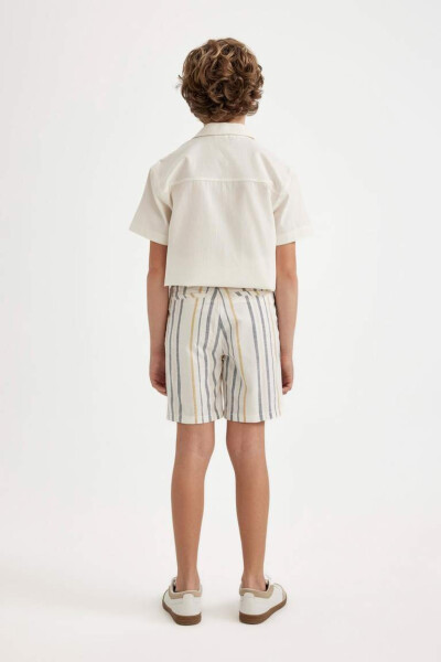 Boy's Linen Look Shorts Ecru - 8