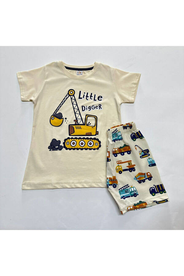 Boys Little Diger Short Sleeve Shorts Pajama Set - 1