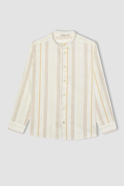 Boys' Long Sleeve Button-Down Shirt Sand - 9