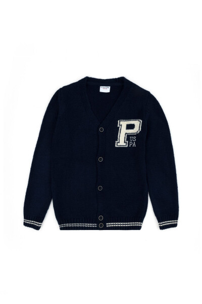 Boys Navy Blue Knit Cardigan 50271344-VR033 - 4