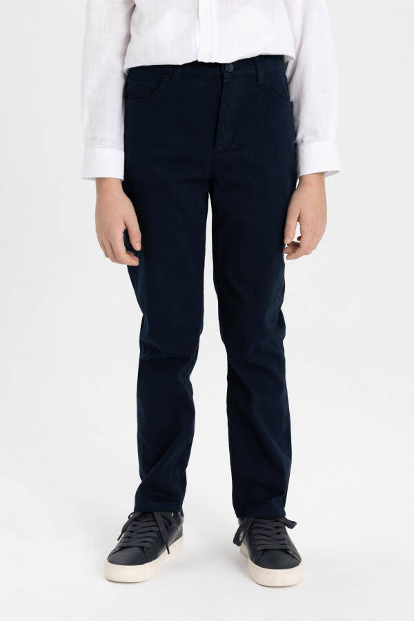 Boys Navy Blue Plain Leg Gabardine Trousers X4224a624sm - 9