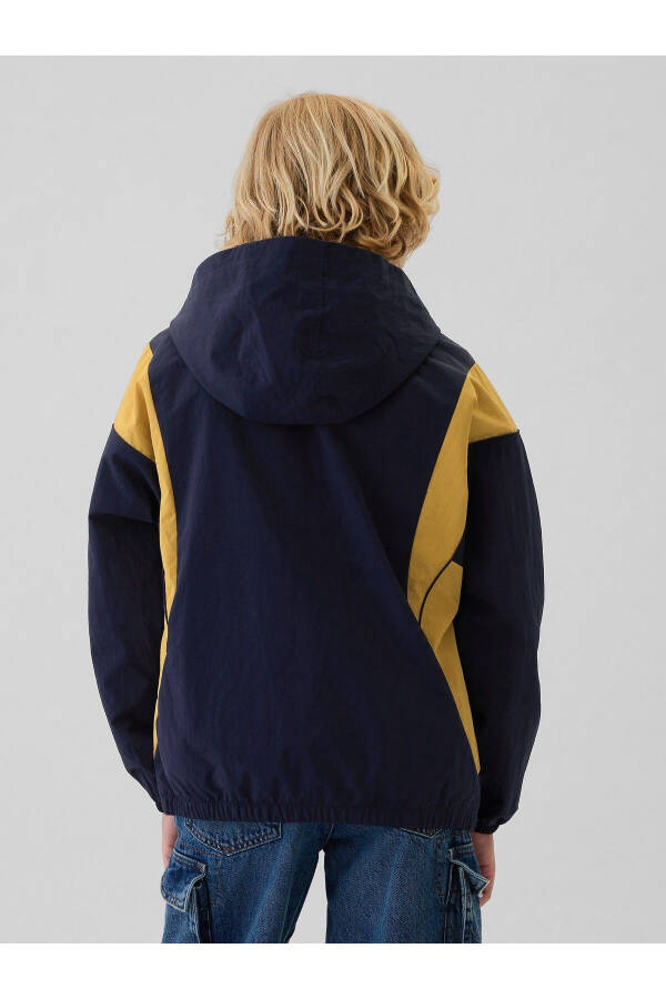 Boys' Navy Gap Logo Recycled Zip-Up Anorak Jacket - 8