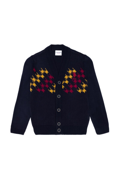 Boys' Navy V-Neck Knit Cardigan 50253375-VR033 - 7