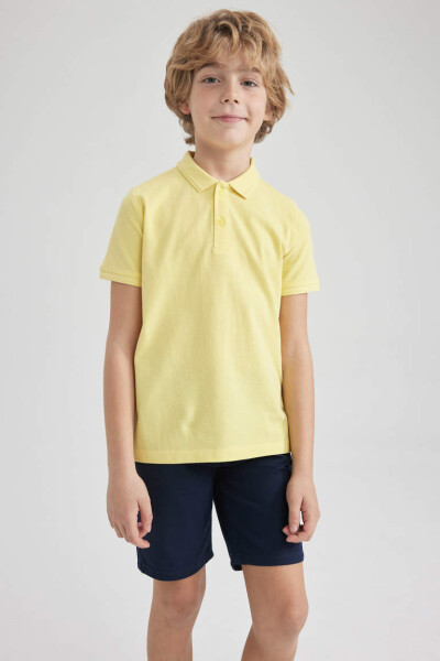 Boys' Piqué Short Sleeve Polo Shirt Light Yellow - 3