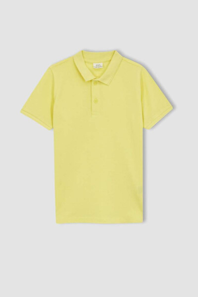 Boys' Piqué Short Sleeve Polo Shirt Light Yellow - 6