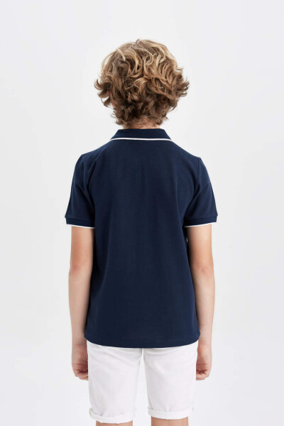 Boys' Piqué Short Sleeve Polo Shirt Navy Blue - 6