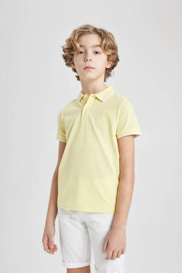 Boys' Piqué Short Sleeve Polo T-Shirt Yellow - 1