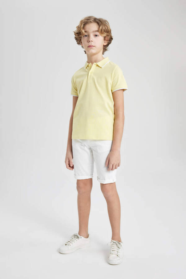 Boys' Piqué Short Sleeve Polo T-Shirt Yellow - 2