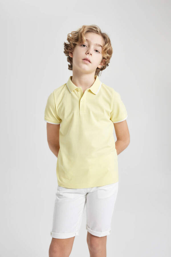 Boys' Piqué Short Sleeve Polo T-Shirt Yellow - 4