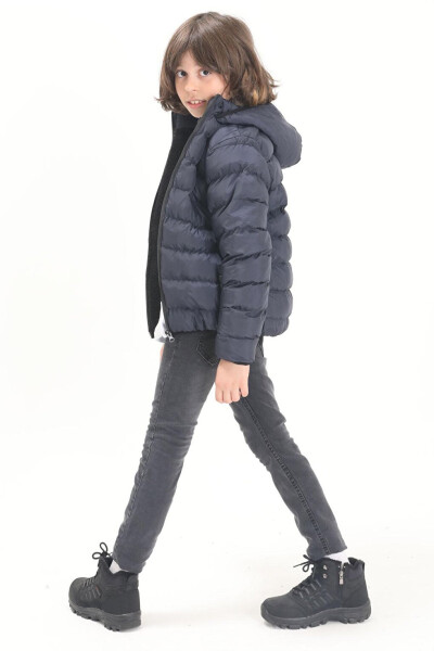 Boys' Plain Stitched Navy Puffer Jacket 15641 - 6