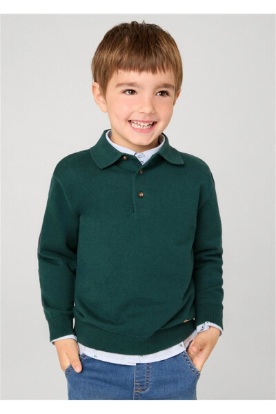 Boys' Polo Neck Sweater Khaki 4102 - 1