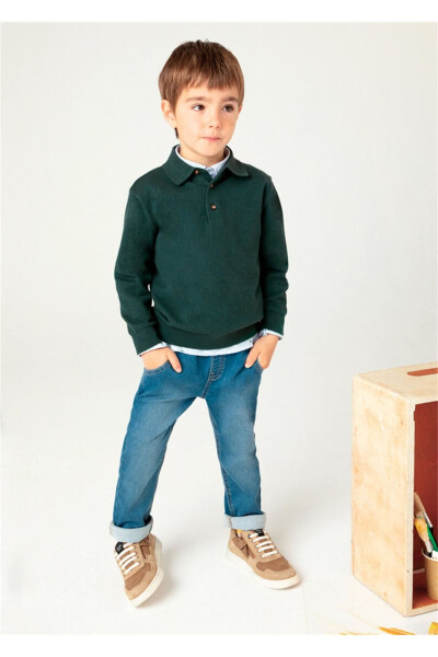 Boys' Polo Neck Sweater Khaki 4102 - 3