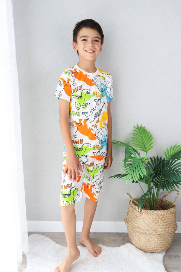 Boy's Printed Cotton Jersey Shorts Pajama Set - 10