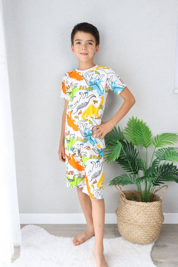 Boy's Printed Cotton Jersey Shorts Pajama Set - 11