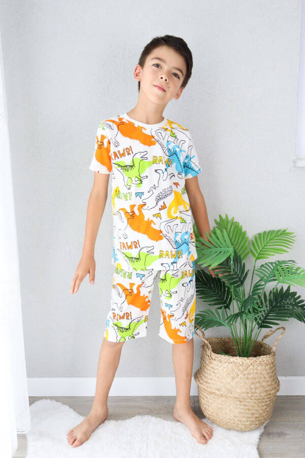 Boy's Printed Cotton Jersey Shorts Pajama Set - 12