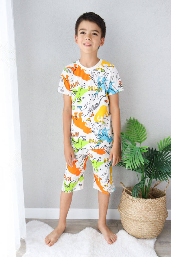 Boy's Printed Cotton Jersey Shorts Pajama Set - 15