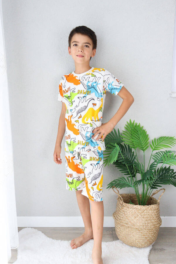 Boy's Printed Cotton Jersey Shorts Pajama Set - 16